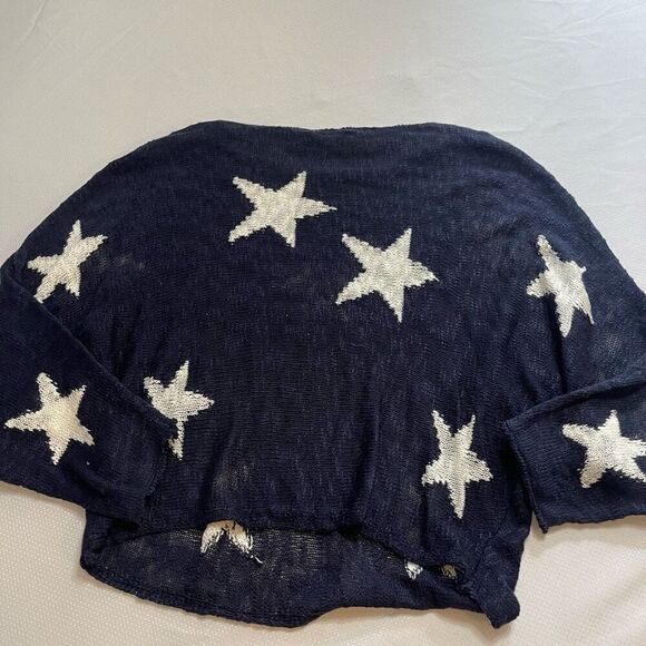 FATE Blue White Star Top Blouse Size Medium - Picture 7 of 8